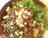 A picture of step 1 of Rice and Beans.