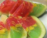 Foto langkah ke 7 dari resep Olahan agar buah semangka with manggo fla.
