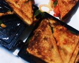 A picture of step 6 of Veggie cheggie Grill Masala Toast.