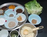 A picture of step 2 of Cabbage leaf vadi.