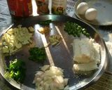 A picture of step 1 of Egg fried bread and gobhi chilli(dry).