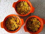 Arroz con choritos gratinados