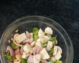 A picture of step 1 of Paneer tikka bread samosa.