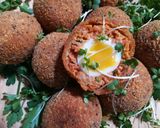 A picture of step 8 of Scotched Quail Egg with Chorizo.