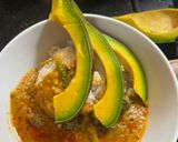 A picture of step 5 of Palm nut soup/ ofe akwu.