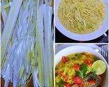 Une image de l'étape 3 de Linguine de poireaux et saumon au curry.