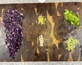 A picture of step 1 of Red Cabbage Okonomiyaki Fritter.