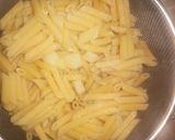 A picture of step 2 of Alfredo penne pasta.