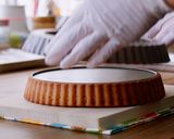 A picture of step 18 of Mango Frangipane Tart | Gorgeous Orange Yellow Tart.