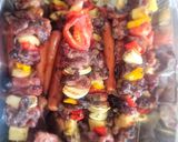 A picture of step 4 of Not-so-Secret Marinated Pork Kabobs w/Pineapple and Peppers.