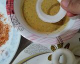 A picture of step 3 of Cheetos onion rings fritters.
