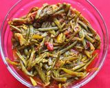 A picture of step 4 of Cluster beans (Guvar phali) and onion subji.
