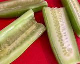 A picture of step 1 of Cucumber Salad.