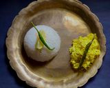 A picture of step 4 of Narkol or Coconut Chorchori - for lunch in Thakurbari style.
