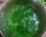 A picture of step 1 of Spinach jalebi with nutty cheese rabdi.