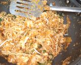 A picture of step 1 of American chop suey with fried rice.