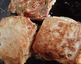 A picture of step 4 of Shami kabab bread Sandwich 😊.