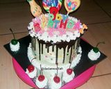 Foto langkah ke 9 dari resep Kue Ulang Tahun Ameera Shabiya Ku 😍.