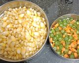 A picture of step 1 of Indo - Chinese Sweet Corn Veggie Soup.