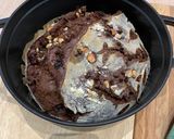Foto langkah ke 8 dari resep Sourdough Chocolate hazelnut raisin brownie rustic bread.