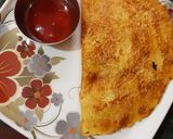A picture of step 5 of Moongdal chilla.