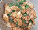 A picture of step 6 of My Chilli & Lime Chicken with Spinach and plenty flavouring. 💜.