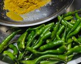A picture of step 1 of મરચાં નું અથાણું.(Marcha Nu Athanu Recipe In Gujarati).