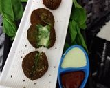 A picture of step 1 of Haryali cheese kabab with curd coriander dip.