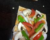 A picture of step 6 of Mushroom Pan cake pizza bites.
