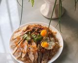 Hình bước làm 3 của món Xôi mặn pate với lò vi sóng