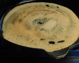 A picture of step 3 of LUNCH IS SERVED: Little millet dosai with onion sambar, curry leaf chutney and mung sprouts.