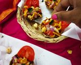 A picture of step 4 of Katori chole chat.
