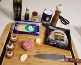 A picture of step 1 of Portobello burger.