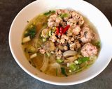 Hình bước làm 6 của món Hủ Tiếu Mộc Nấm, Thịt Bằm (Nước Hầm Xương Gà Cực Ngọt)