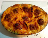 A picture of step 8 of Cheesy Spinach, Meatball & Potato Bake.