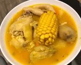A picture of step 6 of Jamaican chicken soup.