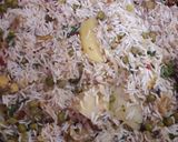 A picture of step 1 of Vegetable Polaw.