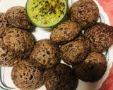 A picture of step 3 of Sprouted Ragi Appe with coconut chatani.