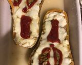 Une image de l'étape 7 de Courge butternut « scream » Halloween farci champignons pesto mozzarella et tomate.
