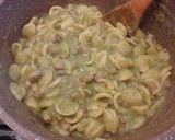 A picture of step 3 of Orecchiette with Sausage and Broccoli Cream.