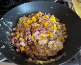 A picture of step 6 of Leftover Ham Fried Rice.
