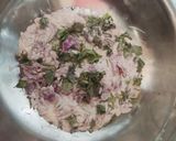 A picture of step 7 of Sarso Ka saag and chawal ki roti and papad.