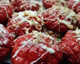 Φωτογραφία βήματος 8 της συνταγής Red velvet ♥️ μελομακάρονα!!