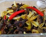 Gambar langkah 4 resipi Hati, Paru Kambing Goreng Kunyit.