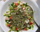 A picture of step 2 of Shirazi salad 🥗.