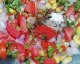 A picture of step 3 of Corn Bhel.