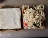A picture of step 3 of Double cheese Club sandwich.