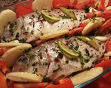 Foto del paso 4 de la receta Besugo al horno, a la lima y hierbas ibéricas