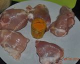 A picture of step 1 of Turmeric Rice with Chicken کته زردچوبه با مرغ.