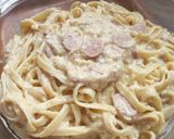 Foto langkah ke 10 dari resep Creamy Fettucine Carbonara <50rb by ama(R)sak.